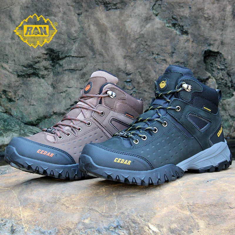 KOWM botas senderismo piel vaca – Trekking hombre - imagen 3