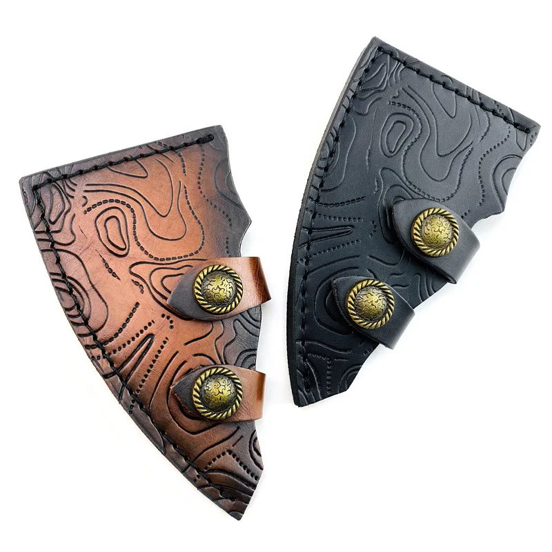 Funda protectora hacha de cuero vacuno bicolor para cuchilla - imagen 4