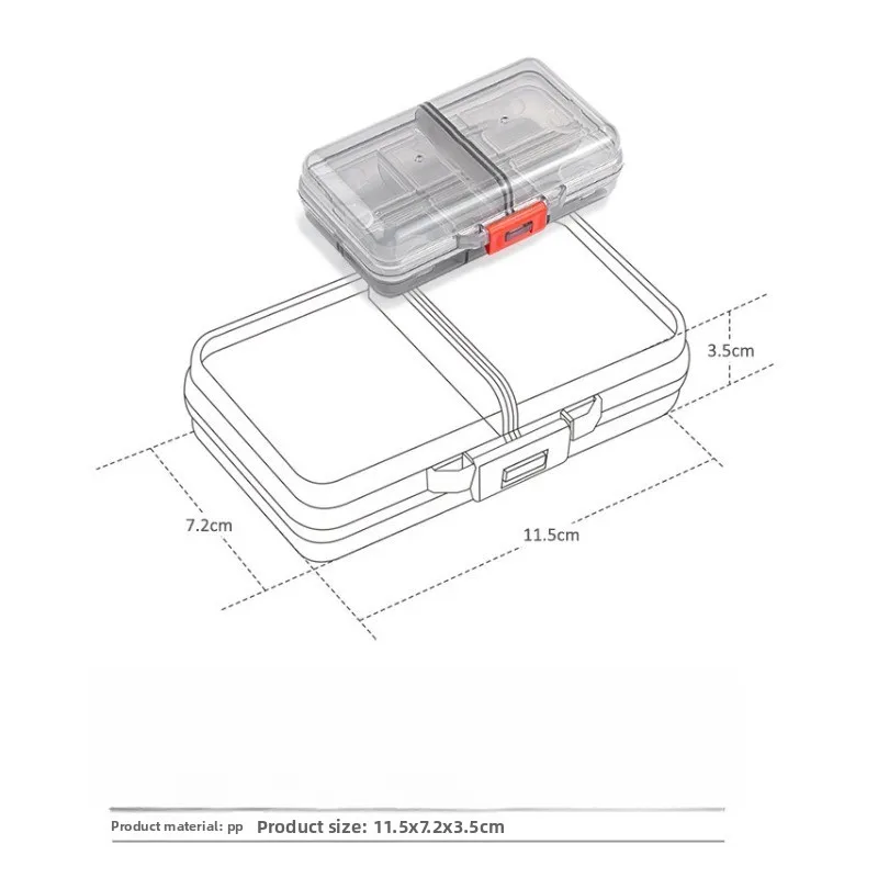 Caja de medicamentos con compartimentos