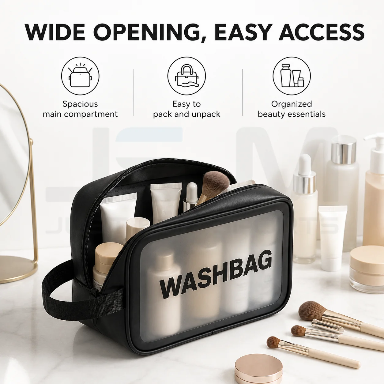 Bolsa impermeable organizador de cosméticos transparente para viaje - imagen 3