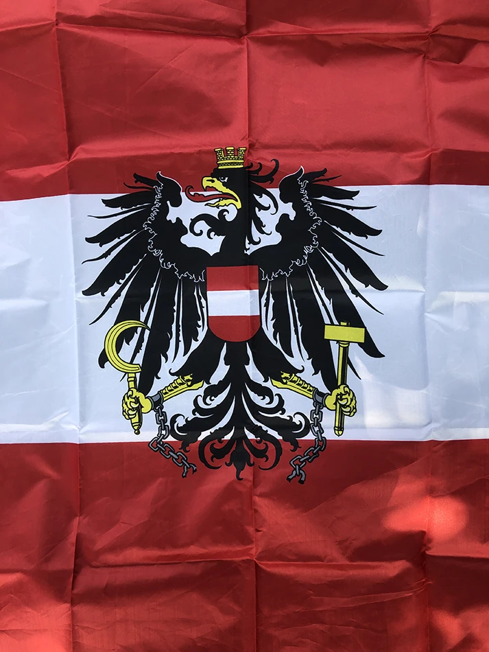 Bandera SKY de Austria con águila y escudo, poliéster impreso - imagen 3