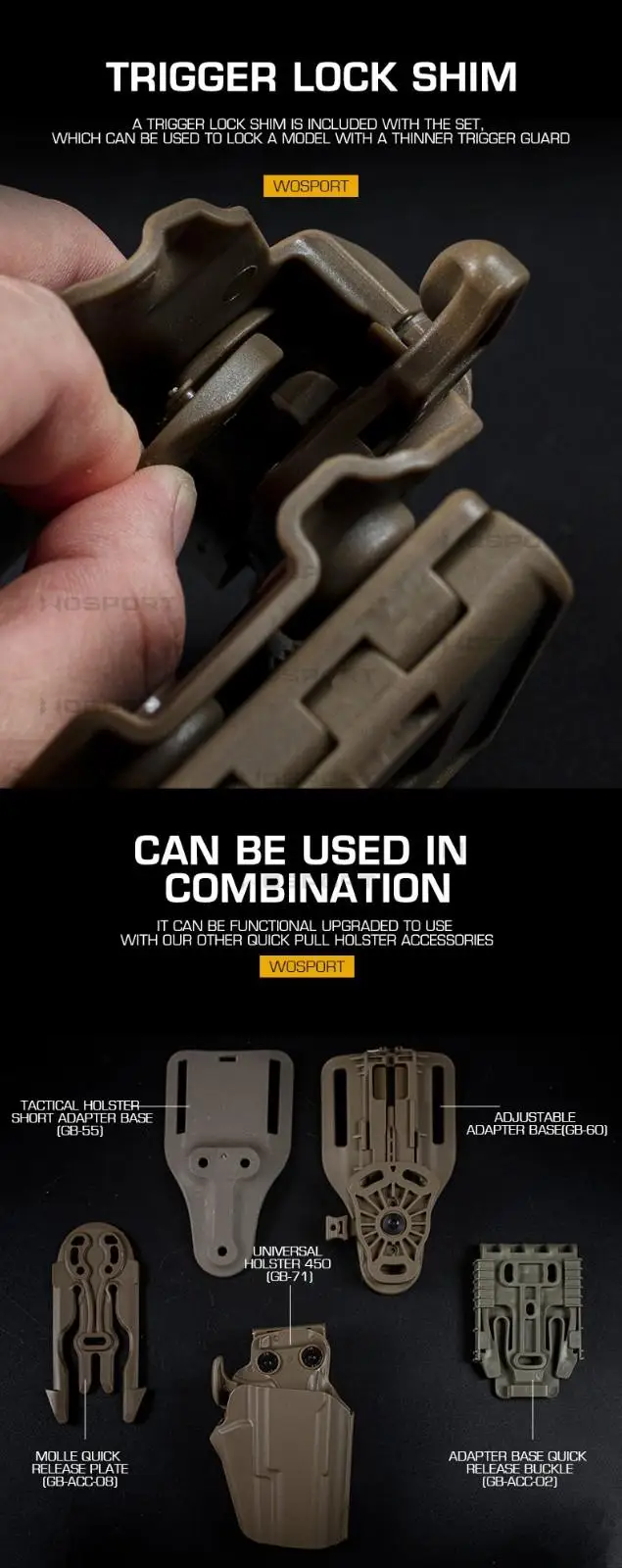 Funda instalada en cinturón táctico