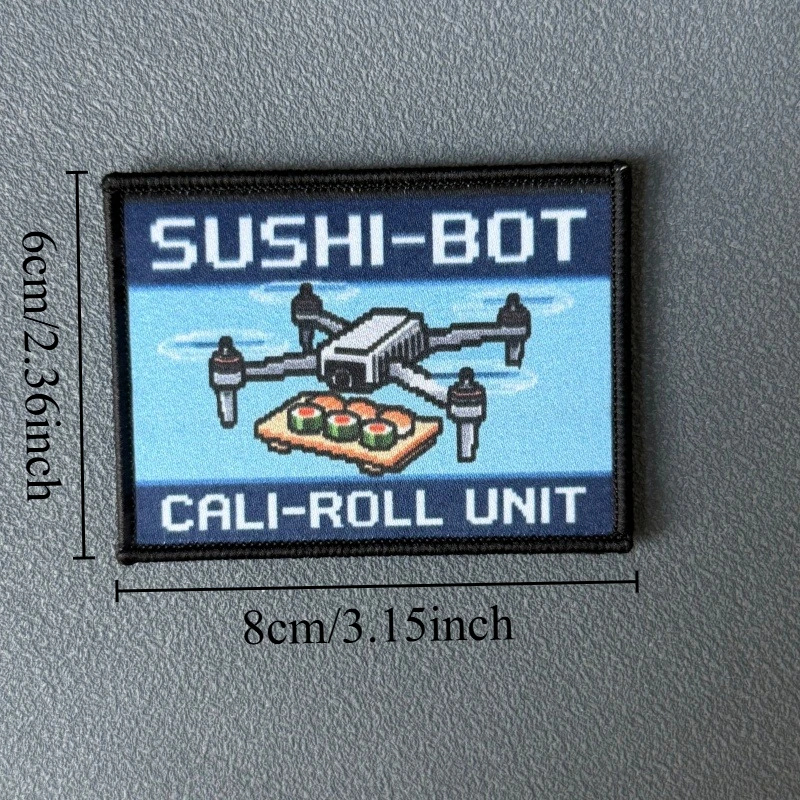 Parche táctico SUSHI-BOT con velcro para mochila y equipamiento - imagen 3