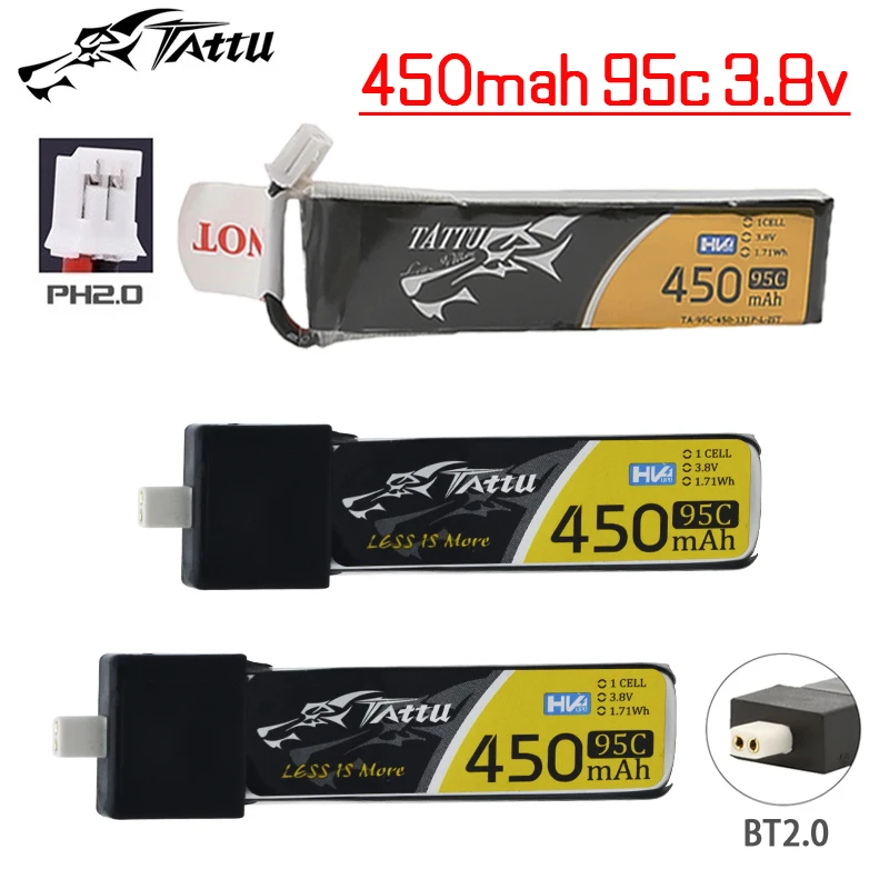 Batería LiPo TATTU 450mAh 95C 1S para dron quadcopter FPV - imagen 4