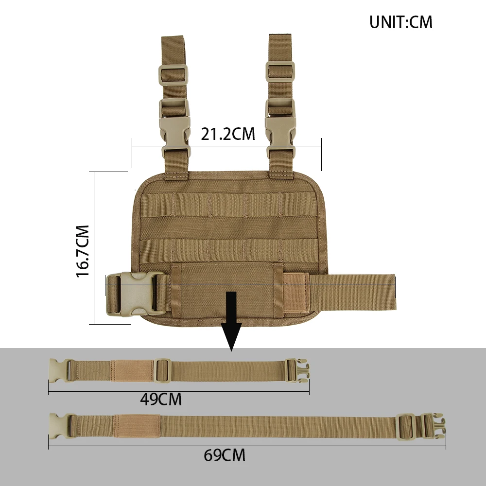 Panel de pierna MOLLE táctico – Portarevistas para muslo
