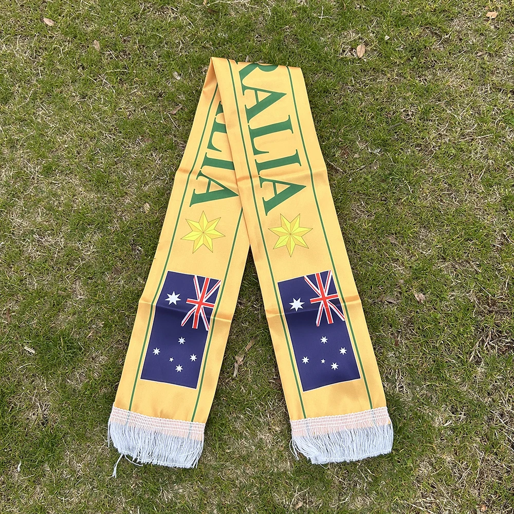 Bufanda bandera australiana satén doble cara con borlas - imagen 3
