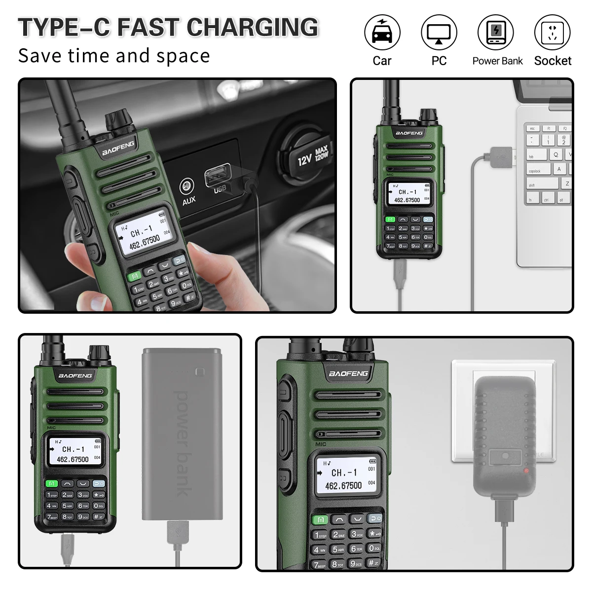 Baofeng UV-13 Pro con correa y clip de cinturón incluidos