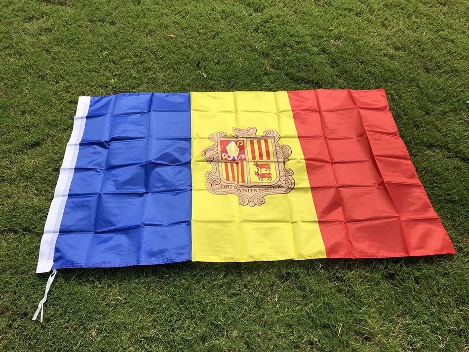 Bandera nacional de Andorra en poliéster colgante para exterior - imagen 3