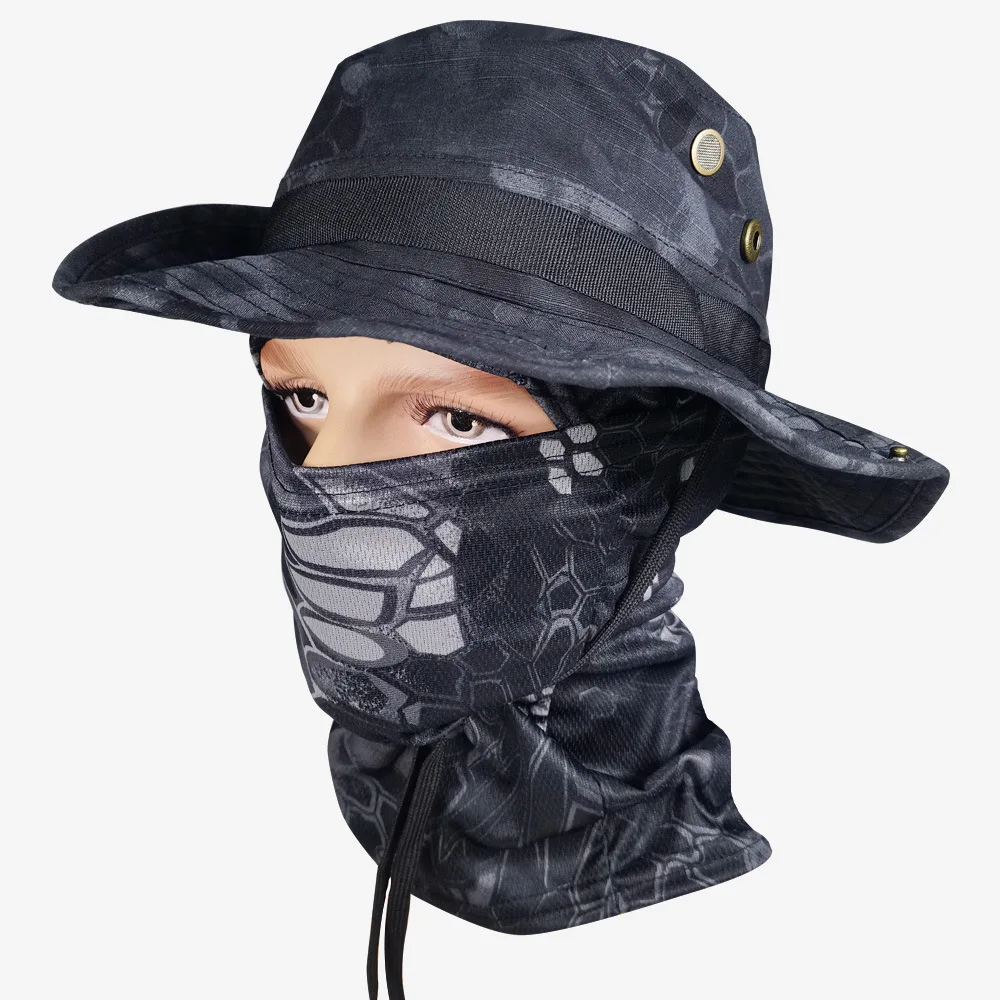 Sombrero táctico camuflaje con polaina de cuello y máscara - imagen 3