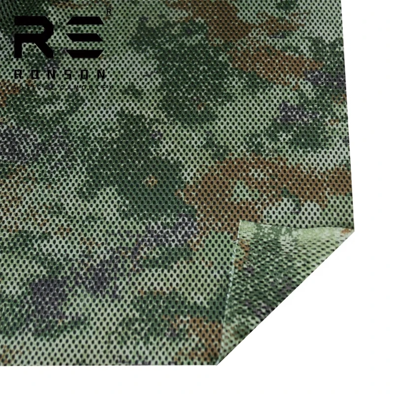 Tela de malla de camouflaje en color verde militar