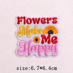 Parche bordado termoadhesivo letras florales y animales para planchar
