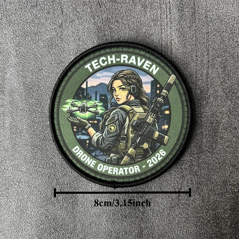 Parche táctico UAV bordado niña, insignia moral gancho y bucle - imagen 3