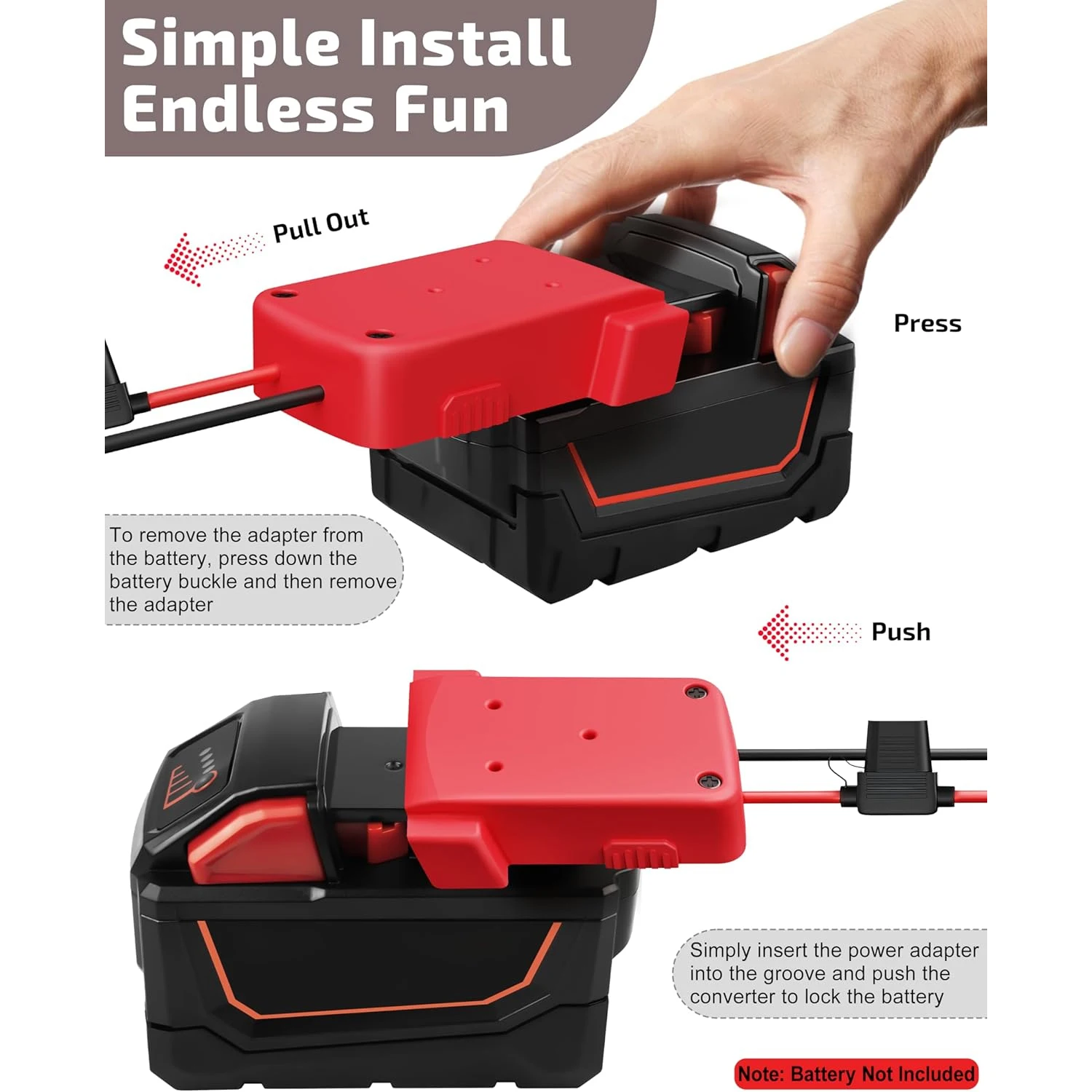 Arrancador de coches portátil con adaptador batería para Makita/DeWalt - imagen 4