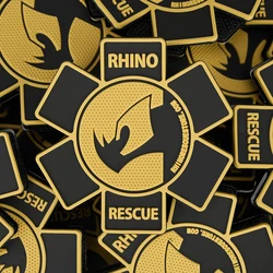 Parche táctico MOLLE rinoceronte salvaje – Gancho y bucle para chaleco