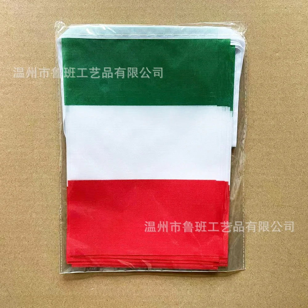 Banderines triangulares Italia – 20 unidades para fiesta temática - imagen 2