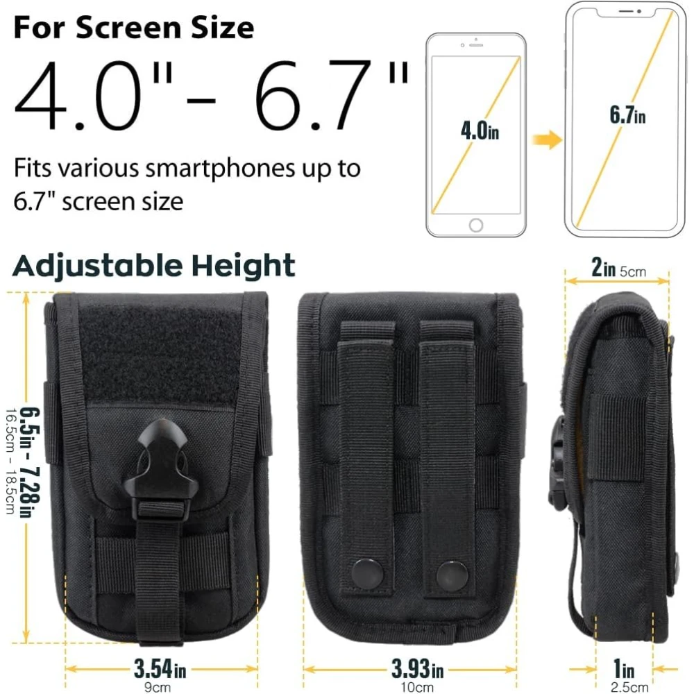 Funda táctica MOLLE para teléfono EDC con bloqueo de tarjetas - imagen 4