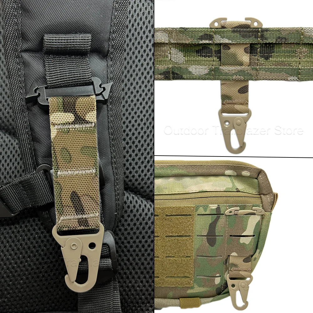 Clip cinturón MOLLE metálico para mochila caza y chaleco táctico - imagen 4