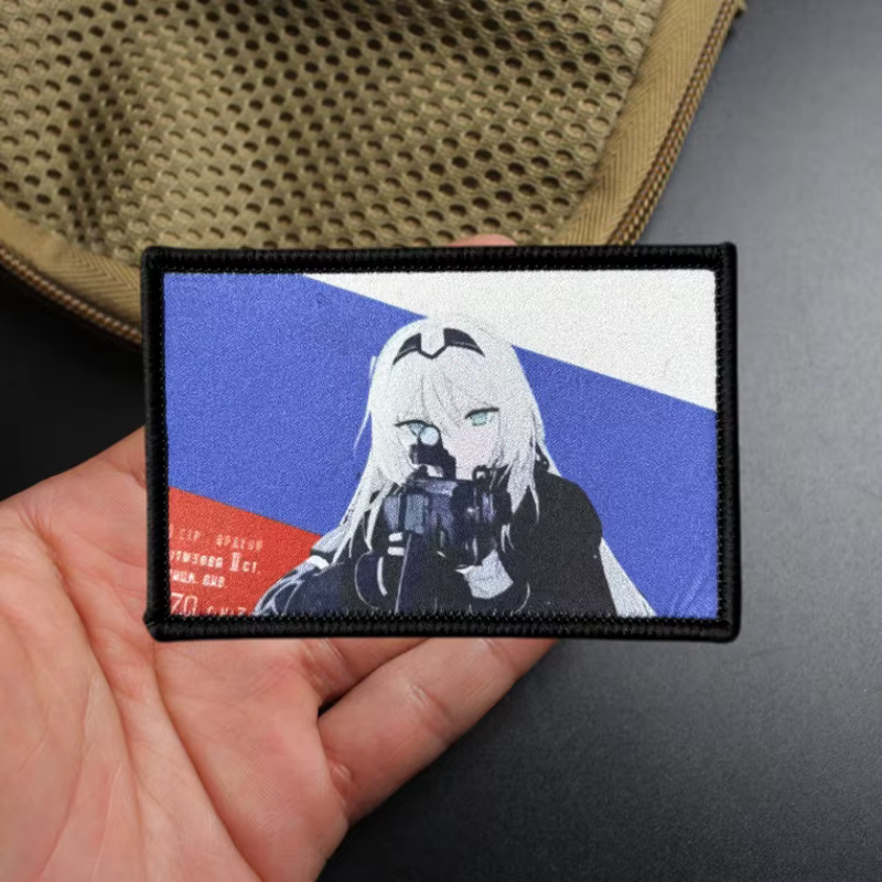 Parche táctico moral chica con pistola bordado – MOLLE y velcro