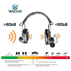 WADSN auriculares tácticos C2 con micrófono CS, protección auditiva