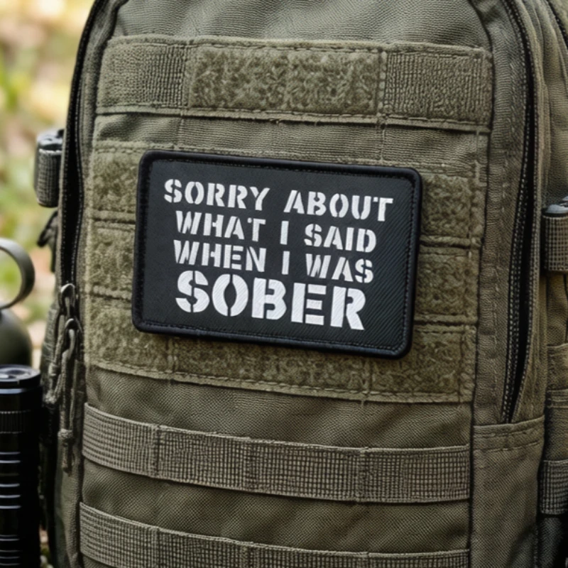 Parche táctico sarcástico con frase Perdón por lo dicho sobrio - imagen 5