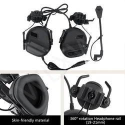 Auriculares tácticos Airsoft con radio y PTT para casco FAST