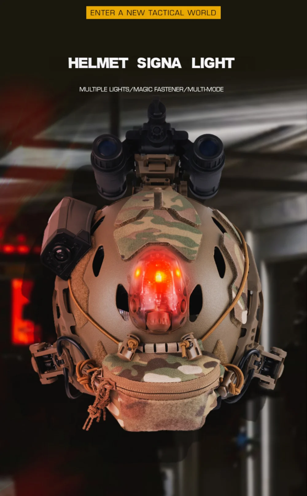Luz de señalización para casco con gancho