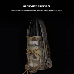 Bolsa táctica MOLLE para torniquete flip-top, kit primeros auxilios