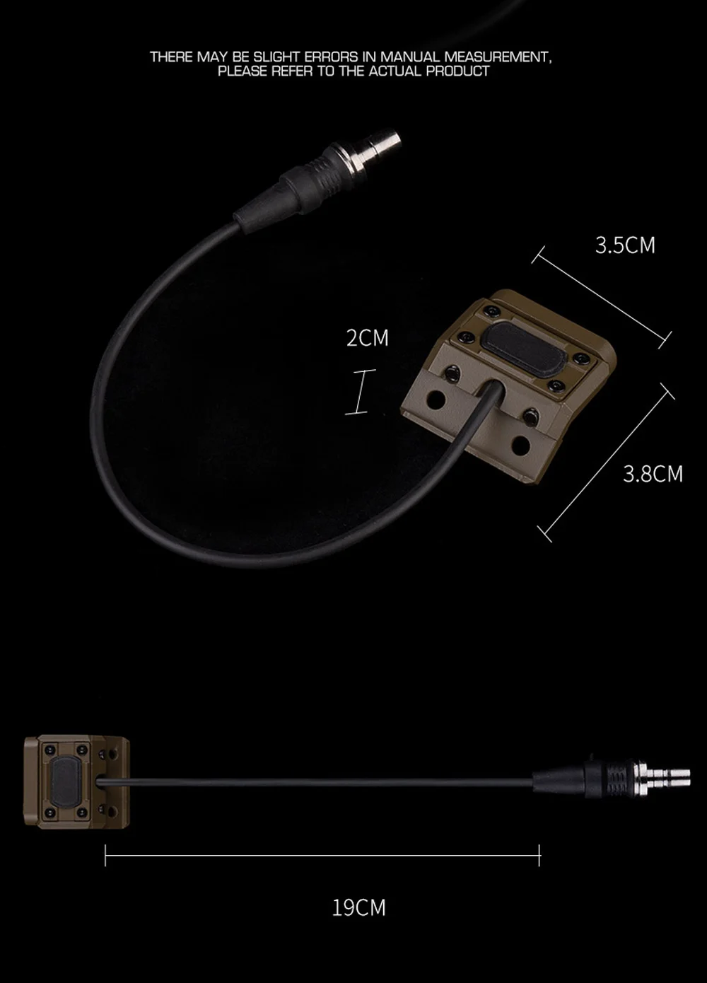 Detalle del sistema de conexión y cable lateral