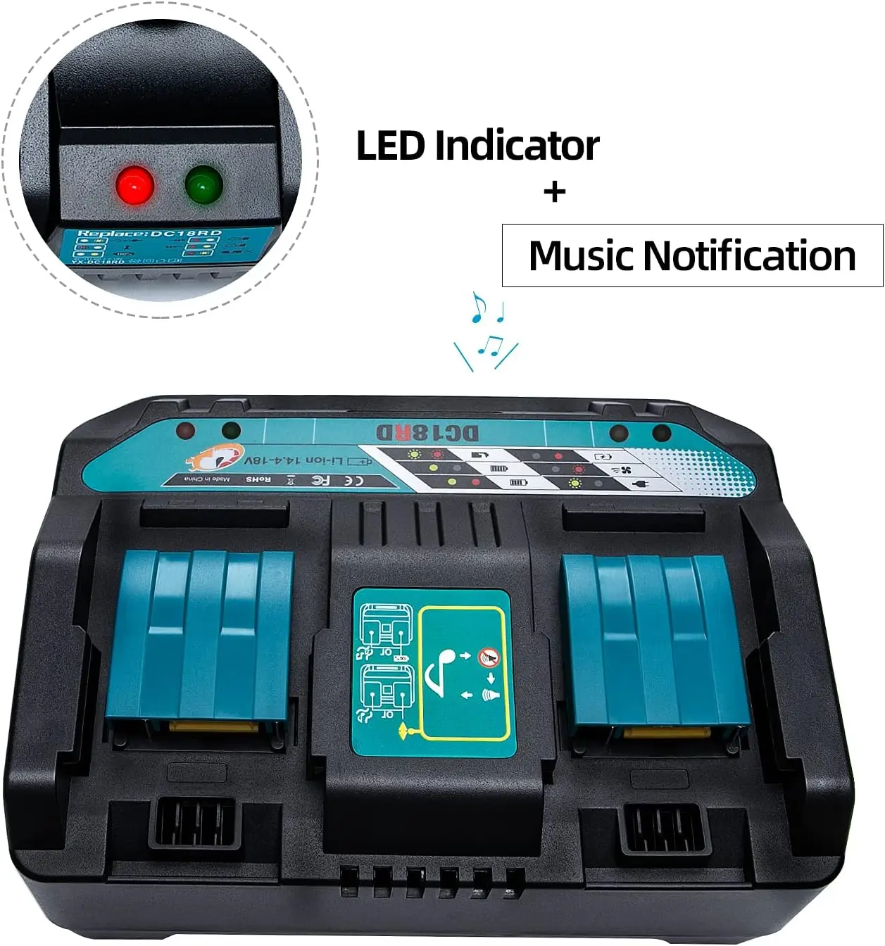 Makita LXT Cargador doble para batería de litio con carga rápida