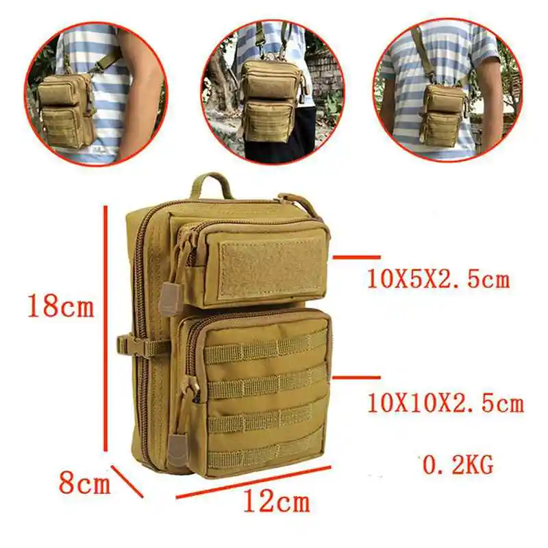Bolsa táctica EDC MOLLE para riñonera cinturón y teléfono - imagen 4
