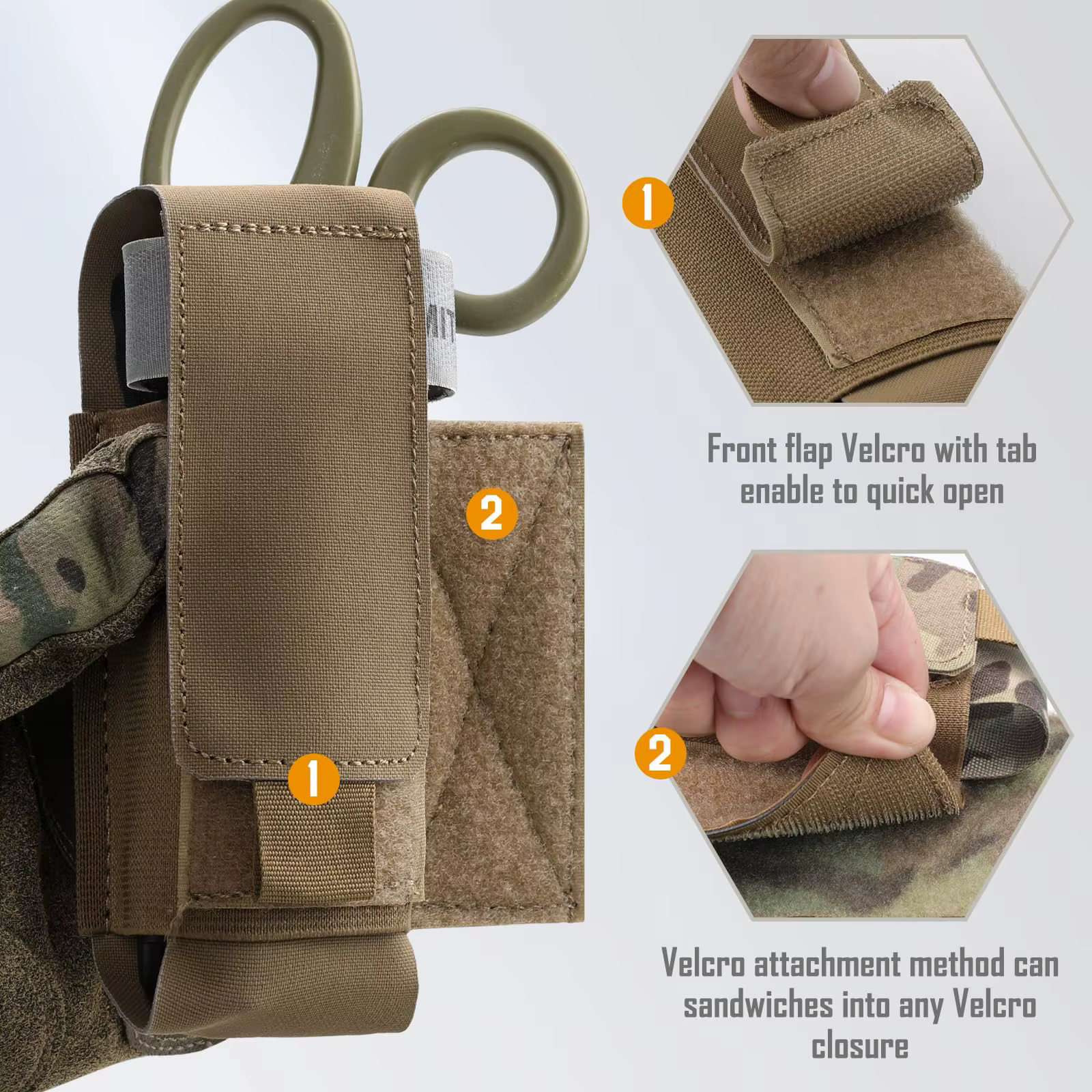Bolsa táctica para torniquete mini con gancho y bucle - imagen 4