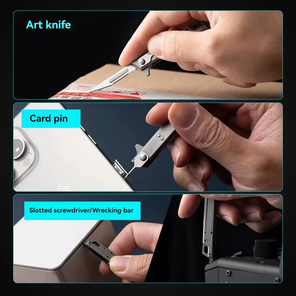 Cuchillo plegable EDC de apertura rápida en titanio para bolsillo - imagen 4