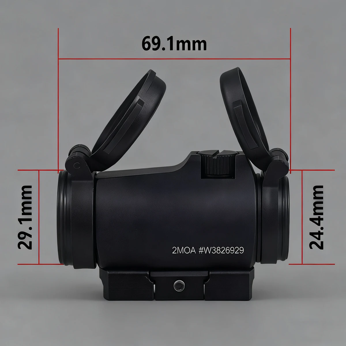 Mira reflex T02 montada sobre riel Picatinny