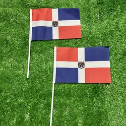 Bandera de mano de República Dominicana para ondear con asta