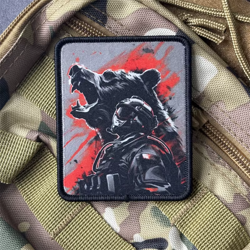 Parche táctico soldados osos insignia moral velcro