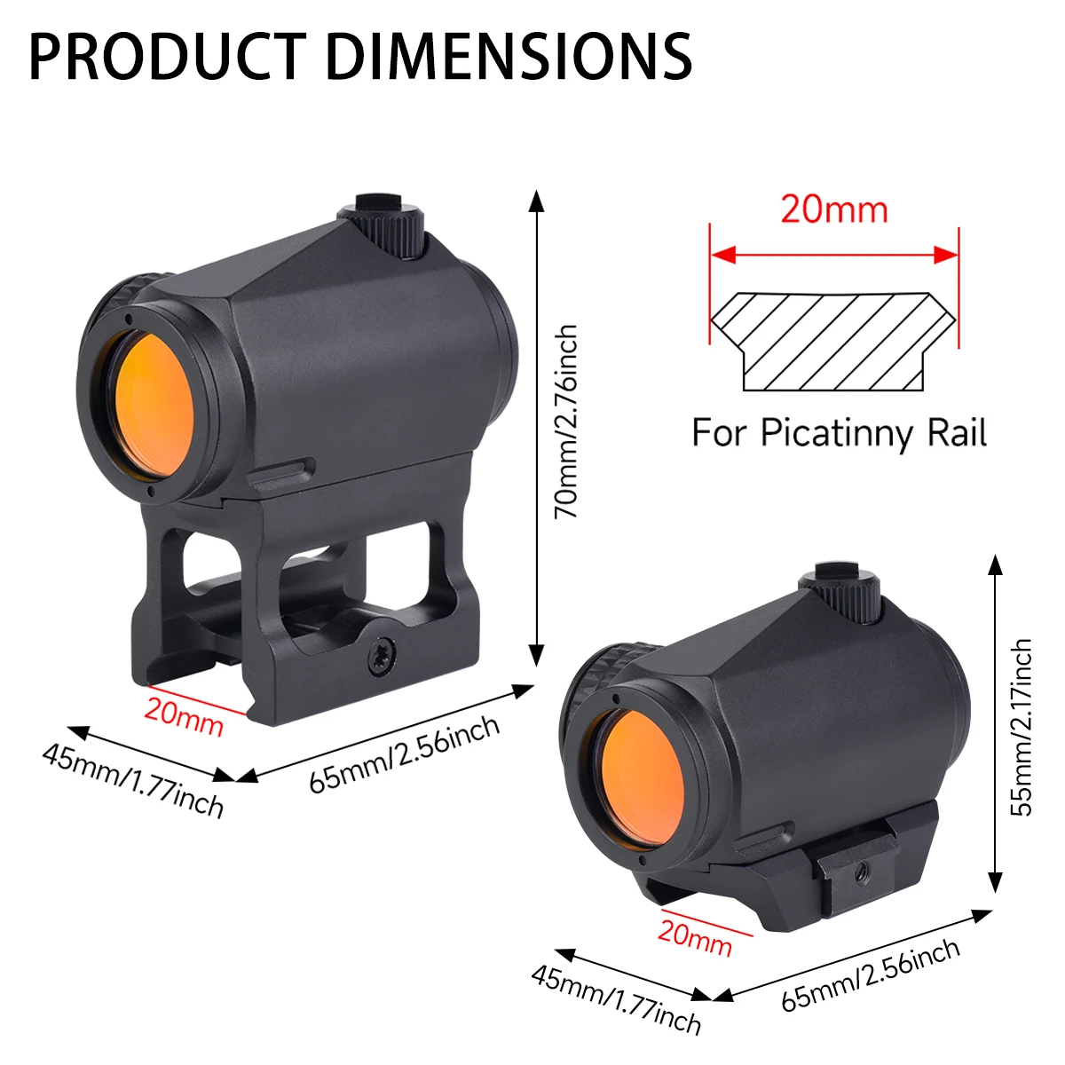 V-GEN II mira de punto rojo para rifle caza y airsoft - imagen 2