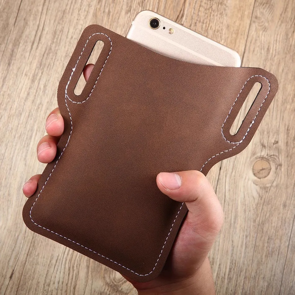 Bolsa táctica de cuero para teléfono con presilla de cinturón - imagen 5