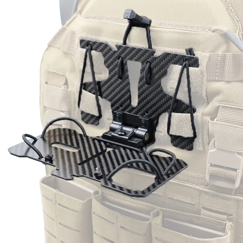 Soporte MOLLE fibra de carbono plegable para móvil en el pecho - imagen 5