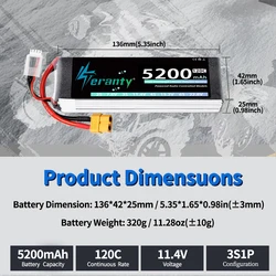 TERANTY batería LiPo para RC con conectores XT60 XT90