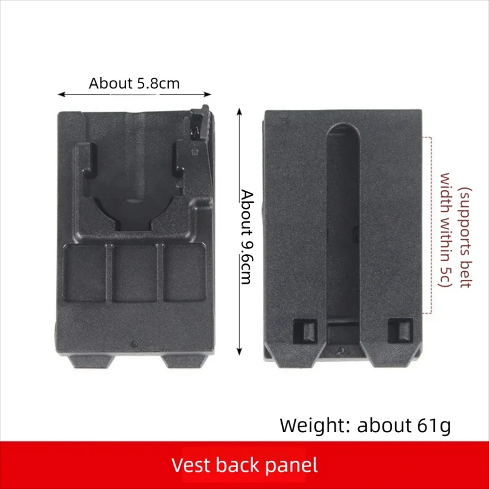 Plataforma MOLLE táctica para porta linterna y spray con clips - imagen 4