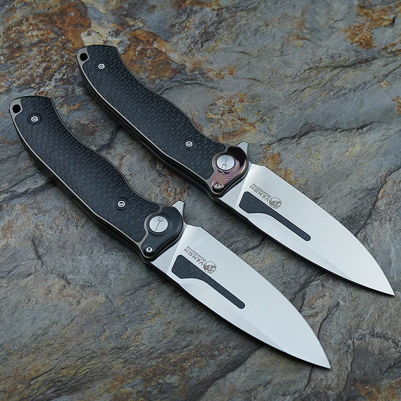 VENOM BONE DOCTOR cuchillo plegable M390 titanio con tapa camping - imagen 3