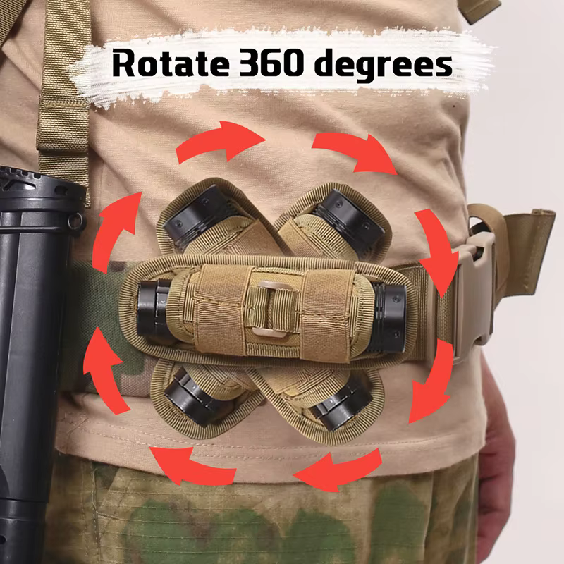 Bolsa para linterna táctica para cinturón - funda giratoria 360 grados - imagen 5