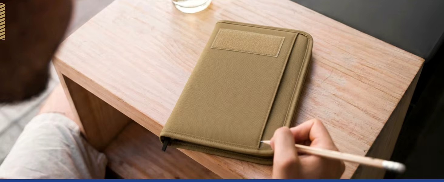 Cuaderno táctico con cierre y anillas de 6 orificios