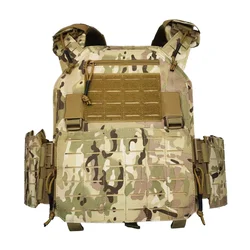 Chaleco portaplacas MOLLE con liberación rápida camuflaje