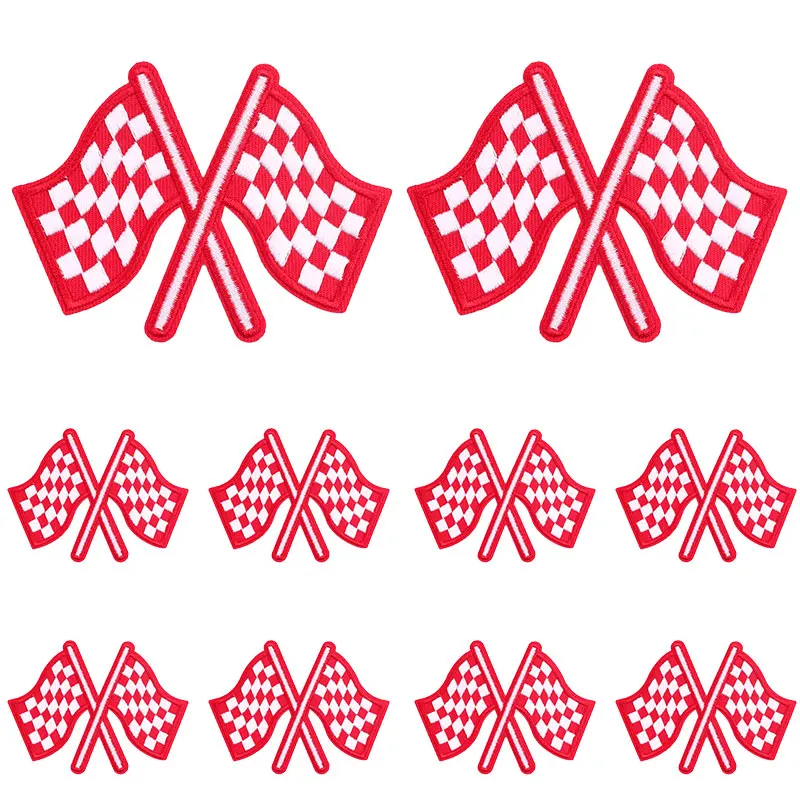 Parches bordados tácticos con diseño cuadros corazón bandera ajedrez