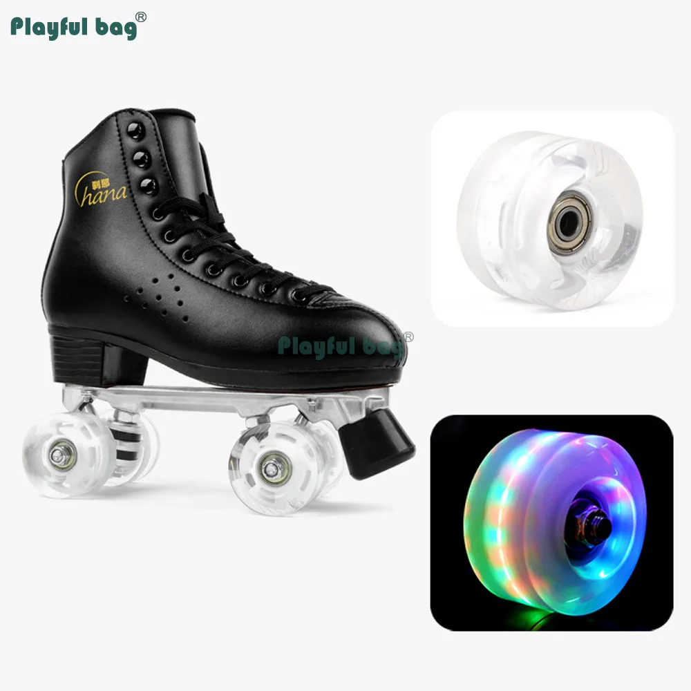 Ruedas patines dobles iluminadas LED intermitentes de PU resistentes - imagen 5
