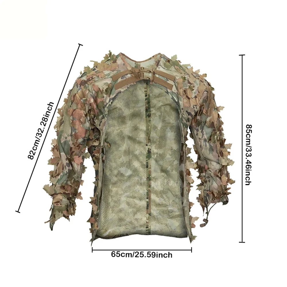 Traje ghillie transpirable de malla para caza y outdoor