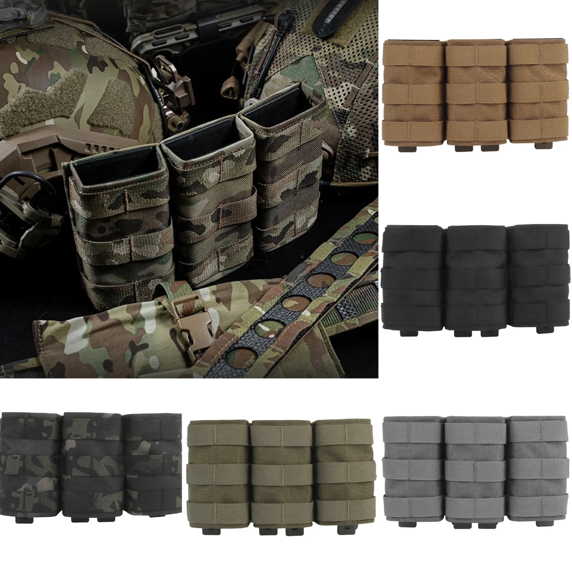 Bolsa porta cargadores largos MOLLE con abrazadera para chaleco - imagen 5