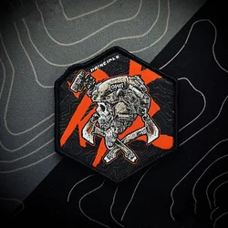 Parche bordado calavera táctica – Velcro para chaleco o mochila