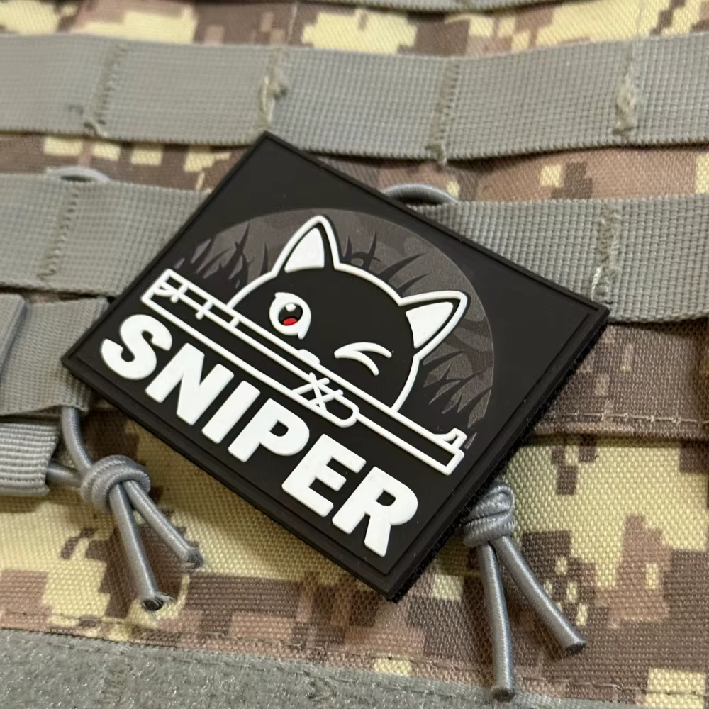 Parche táctico PVC SNIPER Gato Negro moral militar gancho-bucle - imagen 3